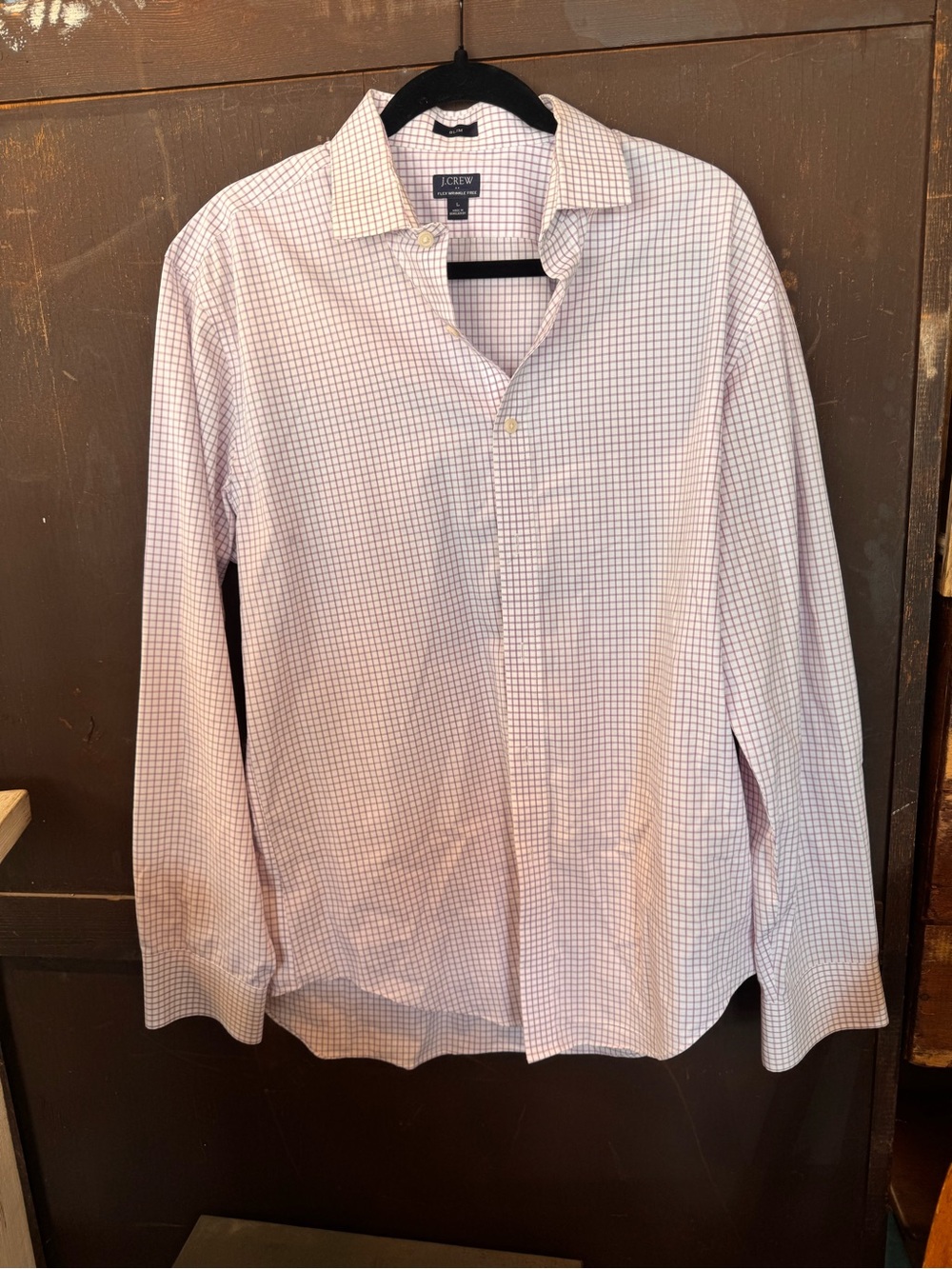 J. Crew Men’s Light Pink Check Button-Down Shirt